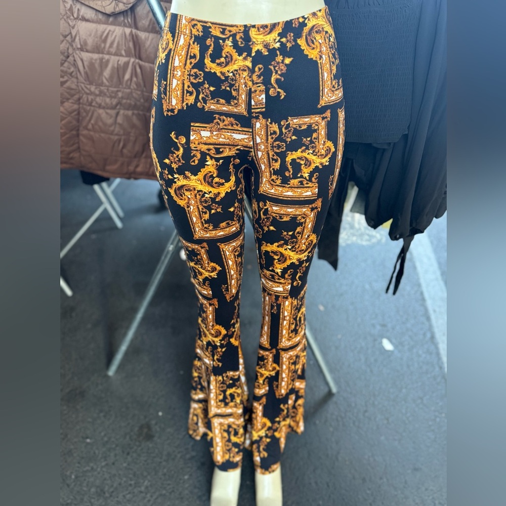 Bell bottom yoga soft pants with Filagree by Bear Dance